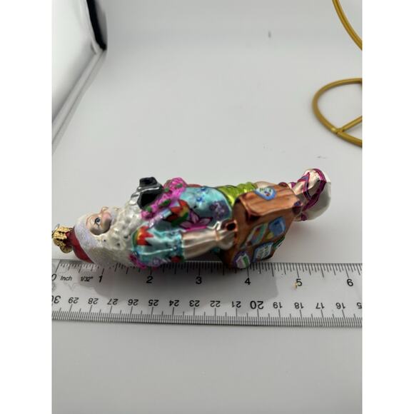 Christopher Radko "Vacation Santa" Hand Blown Glass Ornament 6 Inches - Picture 6 of 6
